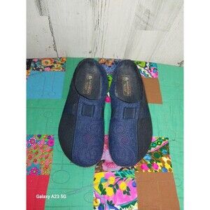 Haflinger Grizzly Magic Swirl Wool Blue Slip On Clog Shoe Womens Size 42